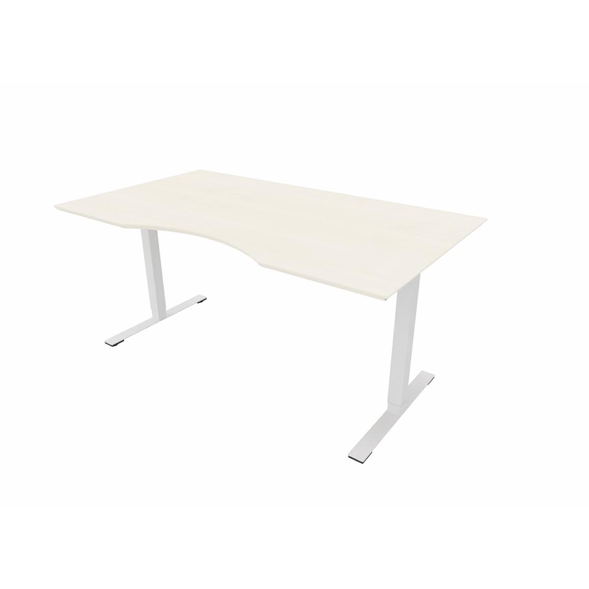 Hæve/sænkebord med bordplade, 160x90/80 cm. Ahorn finer.