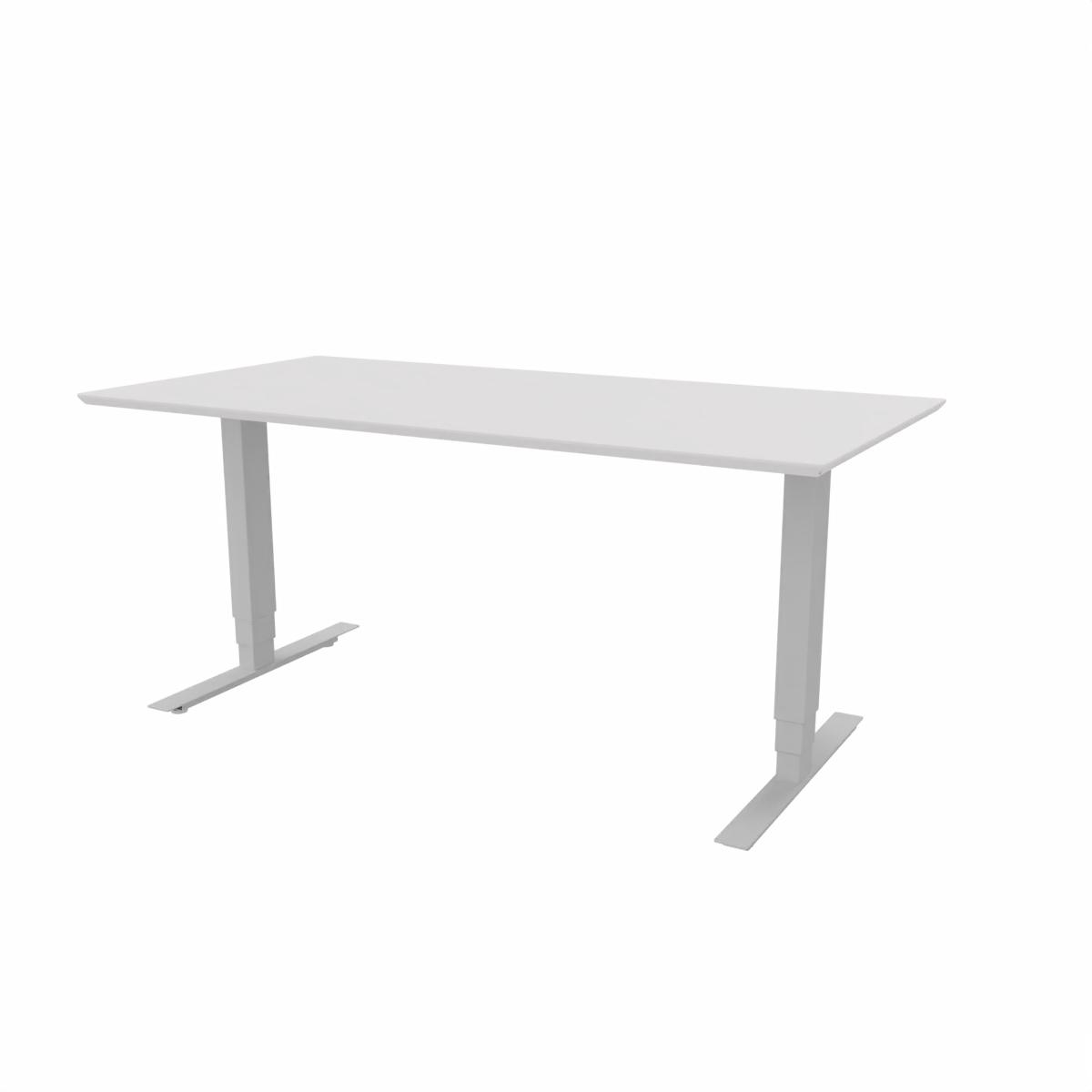 Hæve/sænkebord med bordplade i hvid laminat 