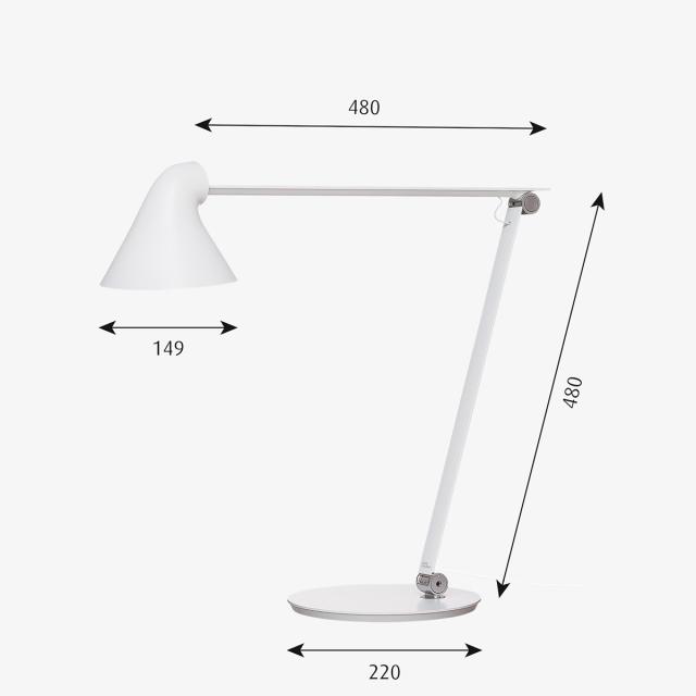 NJP bordlampe, hvid