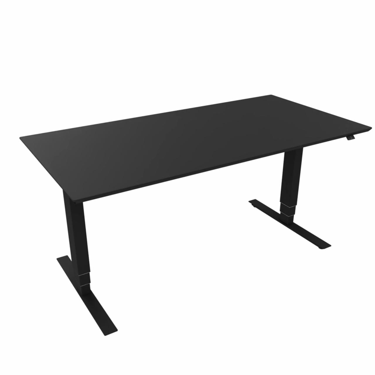 Hæve sænkebord 160x80 sort linoleum/sort DEMOMODEL