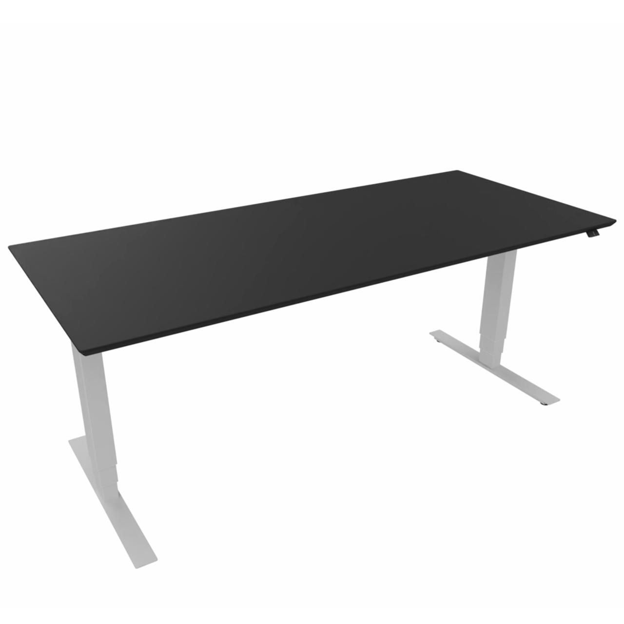 Hæve sænkebord 180x80 sort linoleum/silver DEMOMODEL