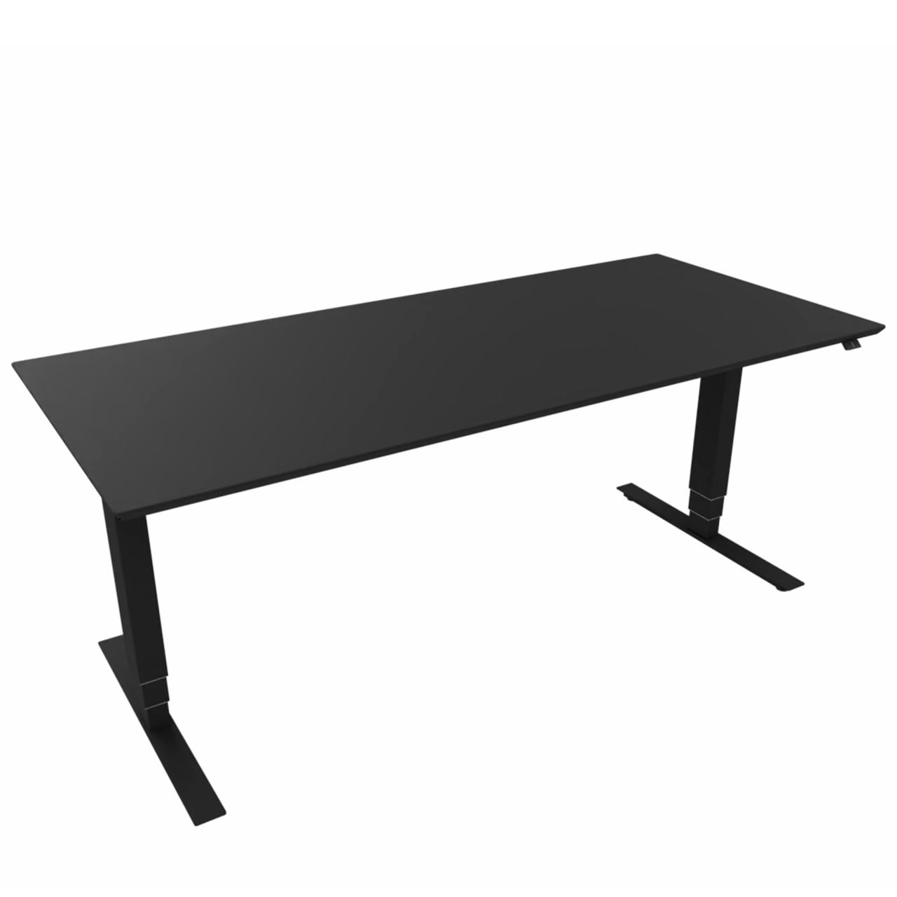 Hæve sænkebord 180x80 sort linoleum/sort DEMOMODEL