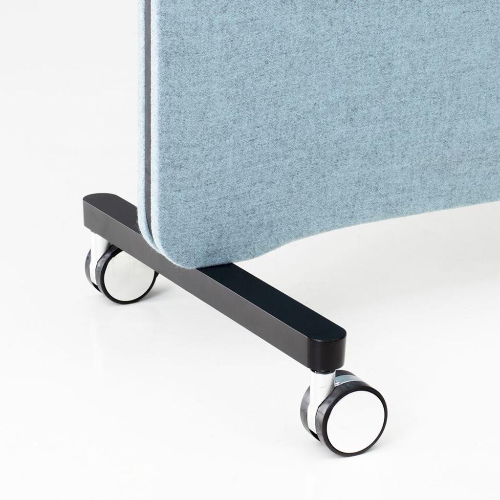 Edge T-fod m/ hjul, sort