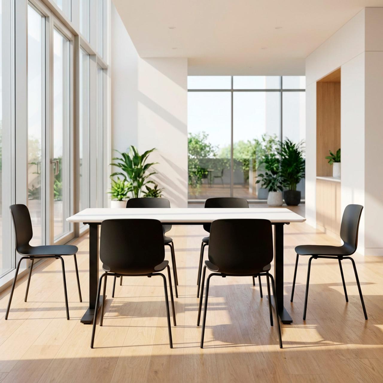 ZOLID EAT 140x80 kantinebord sort/hvid