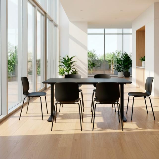 ZOLID EAT 140x80 kantinebord sort/sort