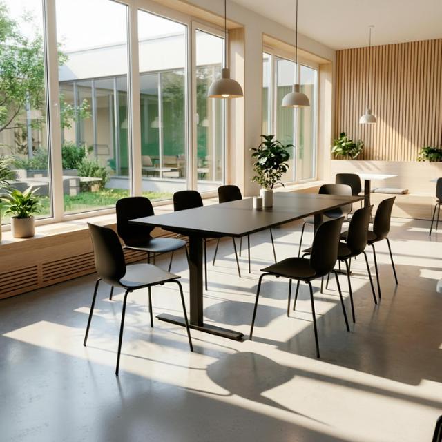 ZOLID EAT 180x80 kantinebord sort/sort