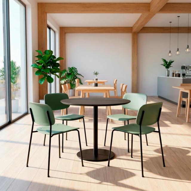 ZOLID EAT Ø80 kantinebord sort/sort