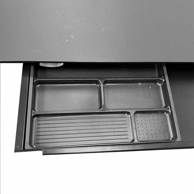 Hæve sænkebord 180x80 sort linoleum DEMOMODEL