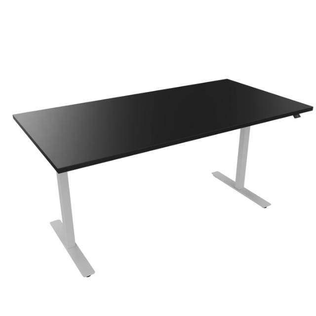 Hæve sænkebord 160x80 silver/sort DEMOMODEL