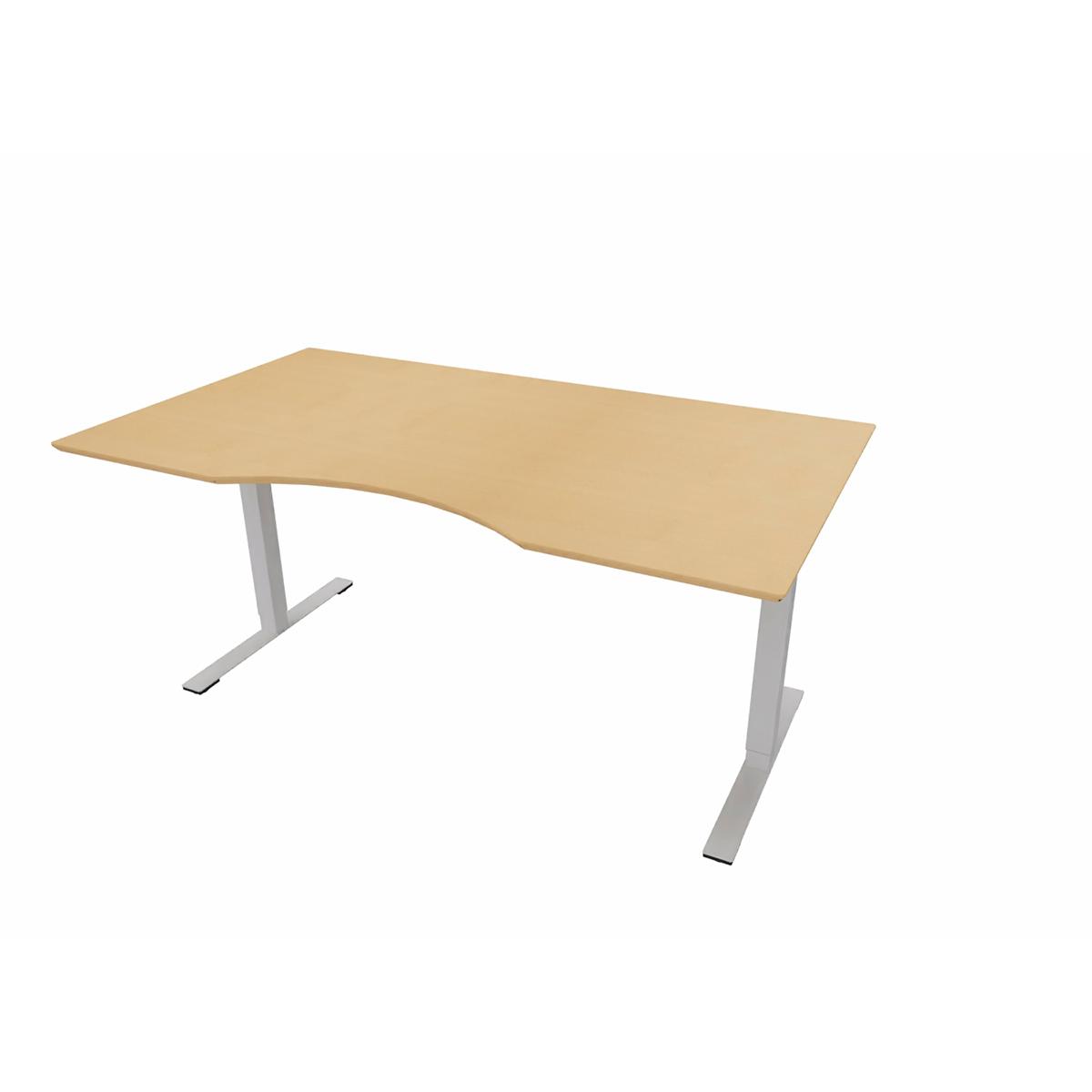 Hæve/sænkebord med bordplade, 160x90/80 cm. bøg finer.
