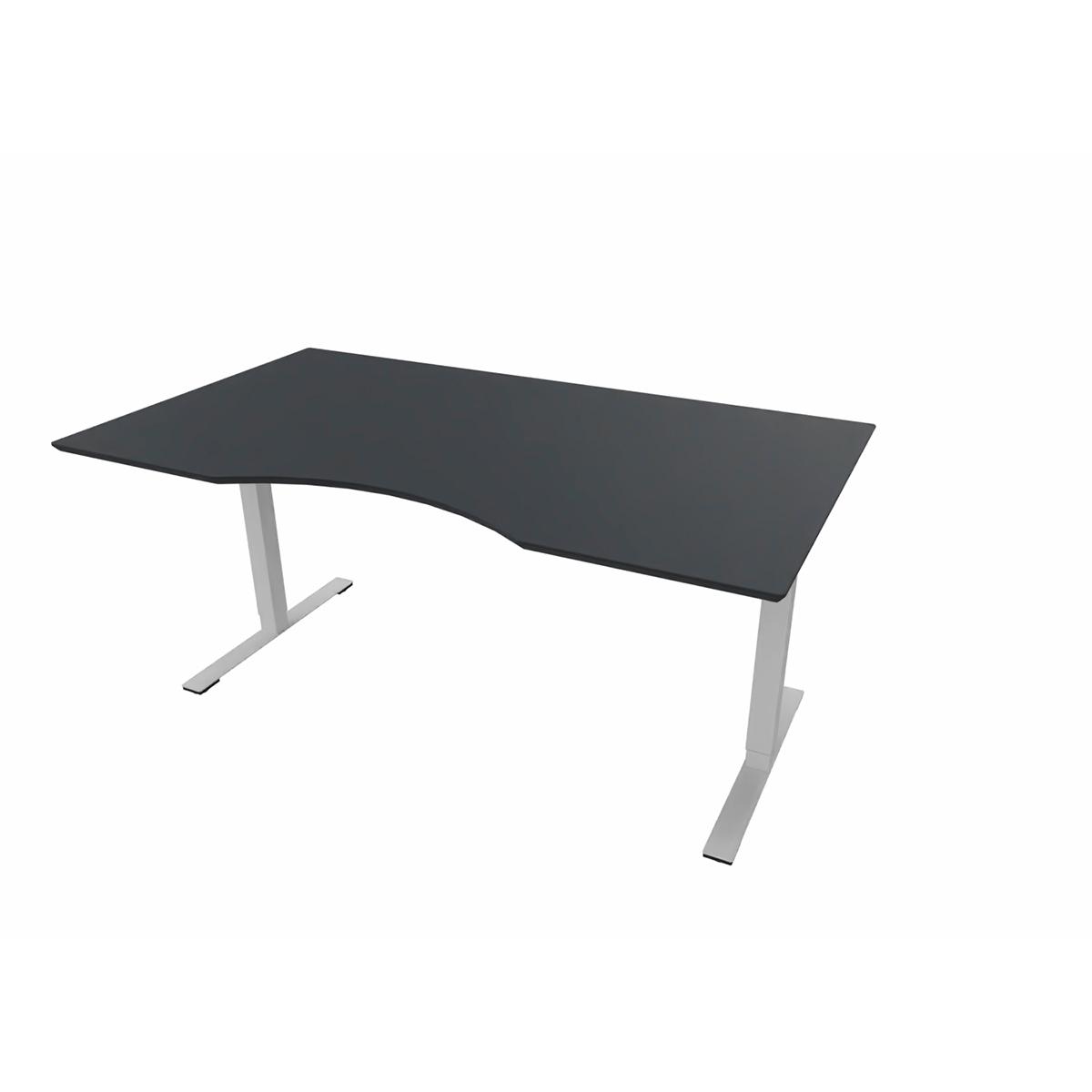 Hæve/sænkebord 160x90/80 cm. sort linoleum 