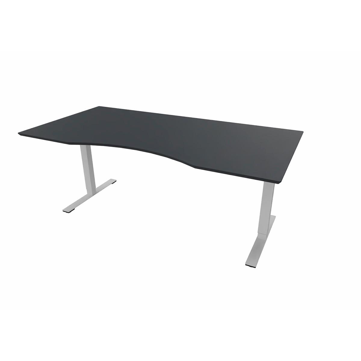 Hæve/sænkebord 180x90/80 cm. sort linoleum 