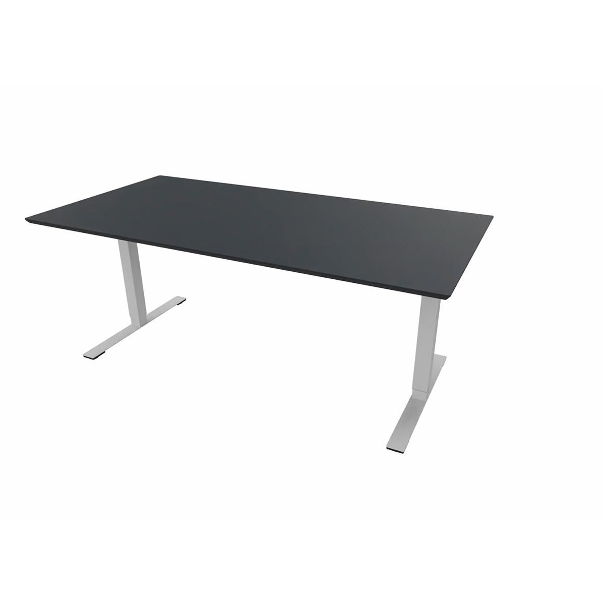 Hæve/sænkebord 180x90 cm. sort linoleum