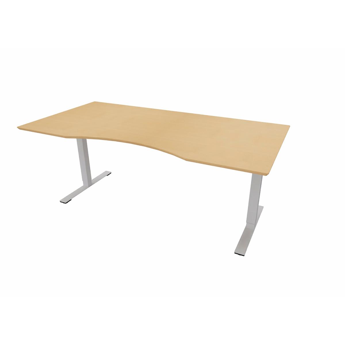 Hæve/sænkebord med bordplade, 180x90/80 cm. bøg finer.
